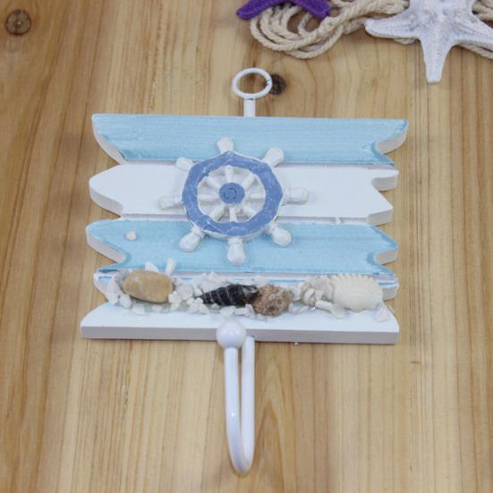 Kleiderhaken mit Aufhängelöchern Ohne Bohren Haken Marine Stil Eisen Wandhaken für Eingangsbereich Badezimmer Küche Schlüssel