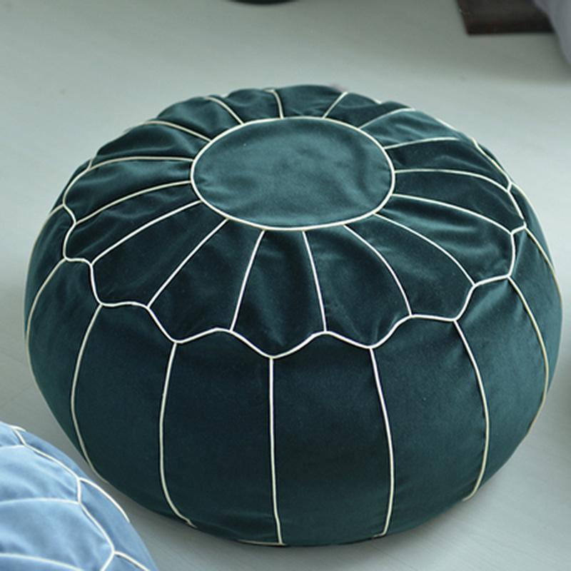 

Velvet Moroccan Pouf No Fillings Embroider Craft Japanese Style Tatami Ottoman Creative Futon Footstool Unstuffed Cushion Cover No Filling