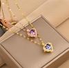 Korean Style Heart Necklace for Women - Light Luxury Clavicle Chain with Zirconium and Colored Crystal Pendant