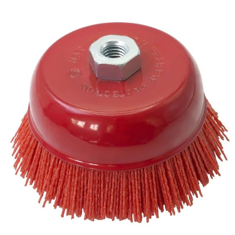 A25F-4" Coarse Grit Nylon Bristle Cup Brush - Compatible, Ideal For Prep And Rust Removal