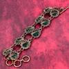 Faceted zambian emerald bracelet copper wire wrapped adjustable chain bracelet gemstone jewelry handmade bracelet for gifts copper jewelry