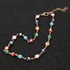 Stainless Steel Blue Eye Necklace Minimalist Clavicle Chain Fashion Colorful Anklet  Daily Wear