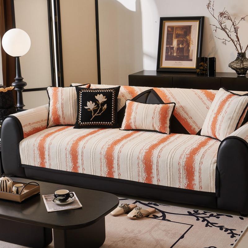 

Light Luxury High-End Sofa Cushion Universal In All Seasons New Non-Slip Fixed Leather Sofa Special Cover Seat Cushion 70*70cm