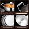 Extra Thick 316 Stainless Steel Double-Ear Hot Pot with Lid for Steaming & Stewing - Compatible with Induction & Gas Stoves