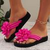 Fingered Flip Flops, Women's, Plus Size, Floral, Flat Bottomed Slippers, Sandals, Summer New Styles, Couple Sandals
