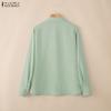 ZANZEA Lässige Bluse mit Umlegekragen und langen Ärmeln für Damen