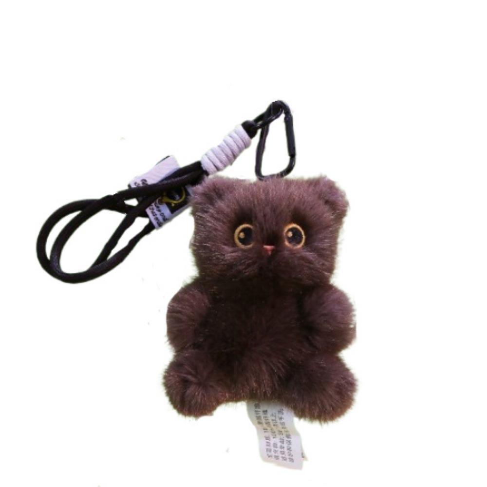Soft Simulation Cat Plush Toy Cute Cartoon Cat Plush Keychain  Birthday Gift