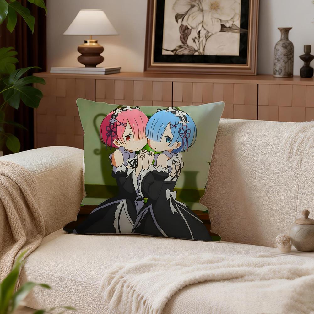Fantasy ReZERO Cushion Cover Cushion Cover Set 4Pcs 50x50 45x45 40x40 Pillowcase Decorative Sofa Home Decor