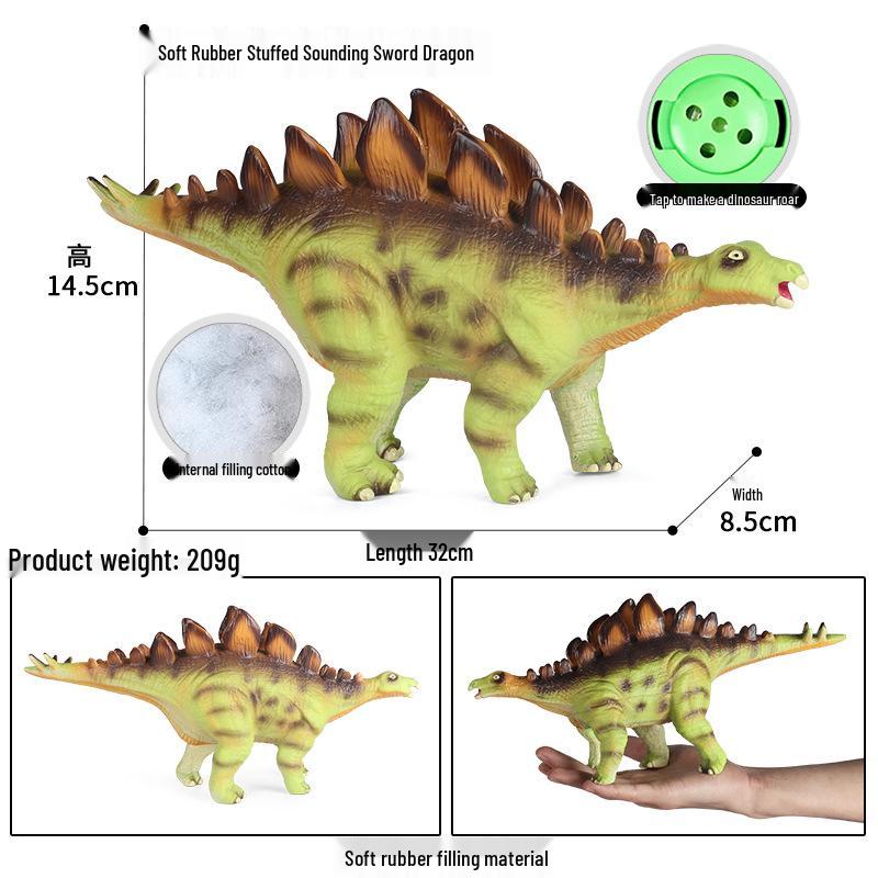 Large Soft Rubber Dinosaur Model Toy - Tyrannosaurus Rex & Diplodocus for Kids