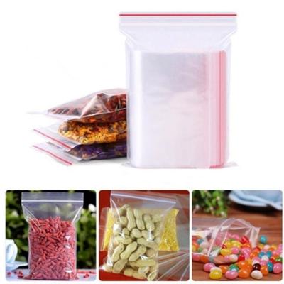 100 Pcs/pack Mini Storage Packaging Poly Clear Plastic Jewelry Zip Bags PE Pouch