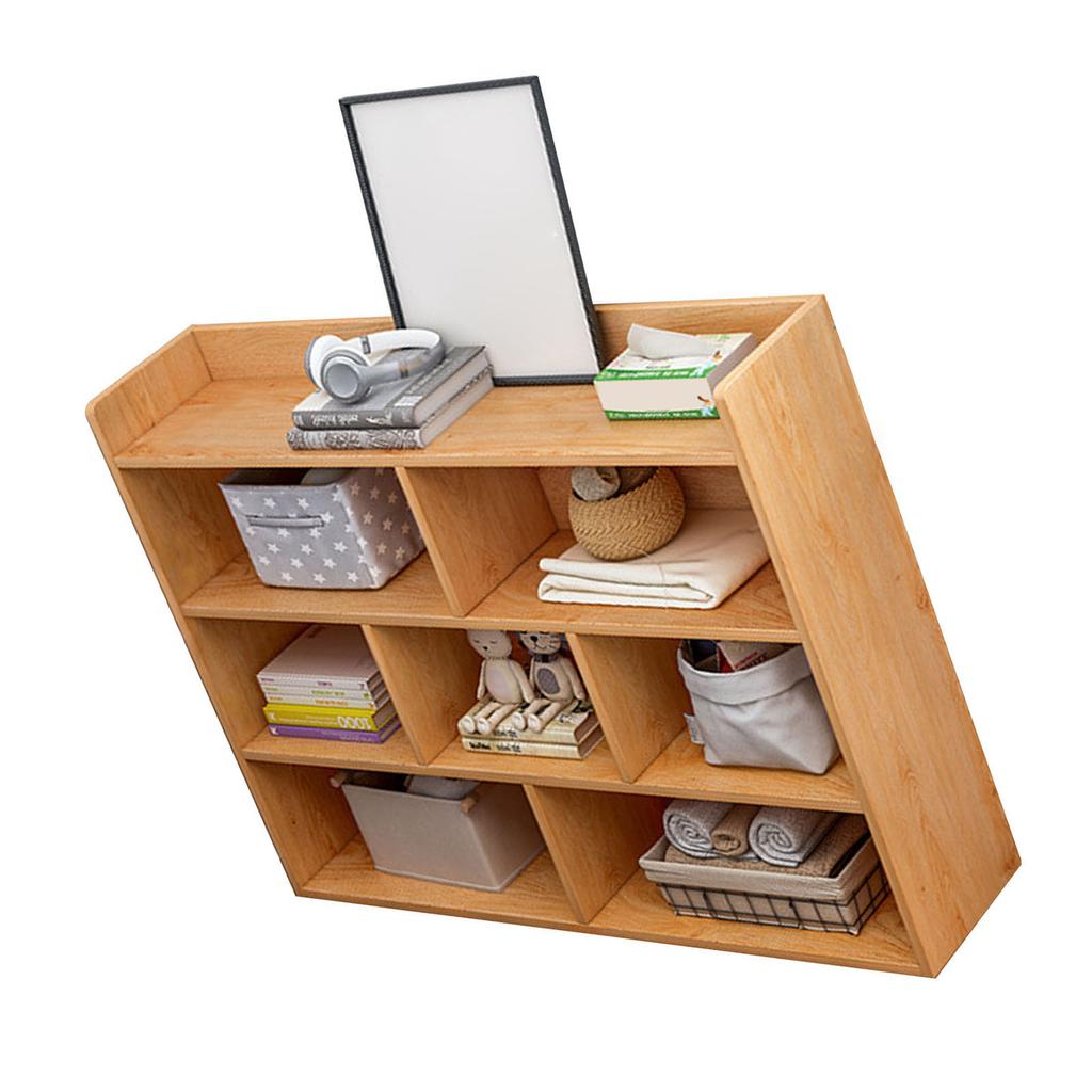 Bedside Table Simple Multi Compartment 10 Cube Open Storage Organizer Thickened Density Board Long