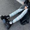 Women Sexy Tights Socks Translucent High Waist Pantyhose Plaids Print Silk Stockings Colourful Plaids Printing Stockings