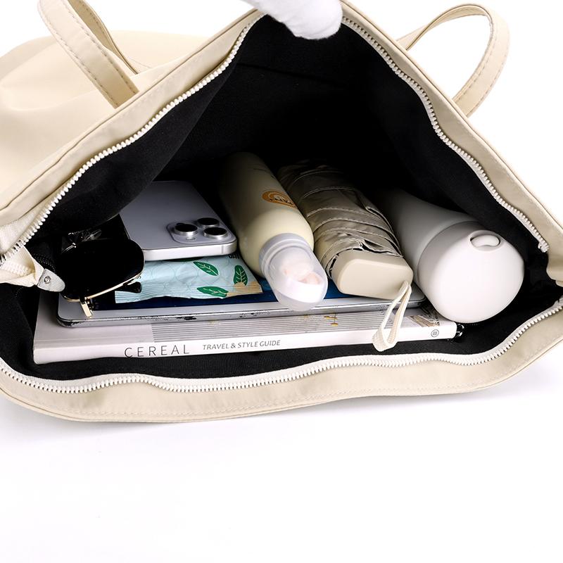 Women's Large Capacity Tote Bag Solid Color Shoulder Bag