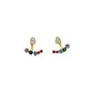 Simple Temperament Versatile Light Luxury Color Zircon Arc Stud Earrings Design Earrings
