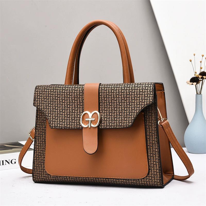 Women Large Capacity Commuting Shoulder Bag Fashion Elegant Grid Design Handheld Bags For Party Gift оранжевый 2370₽