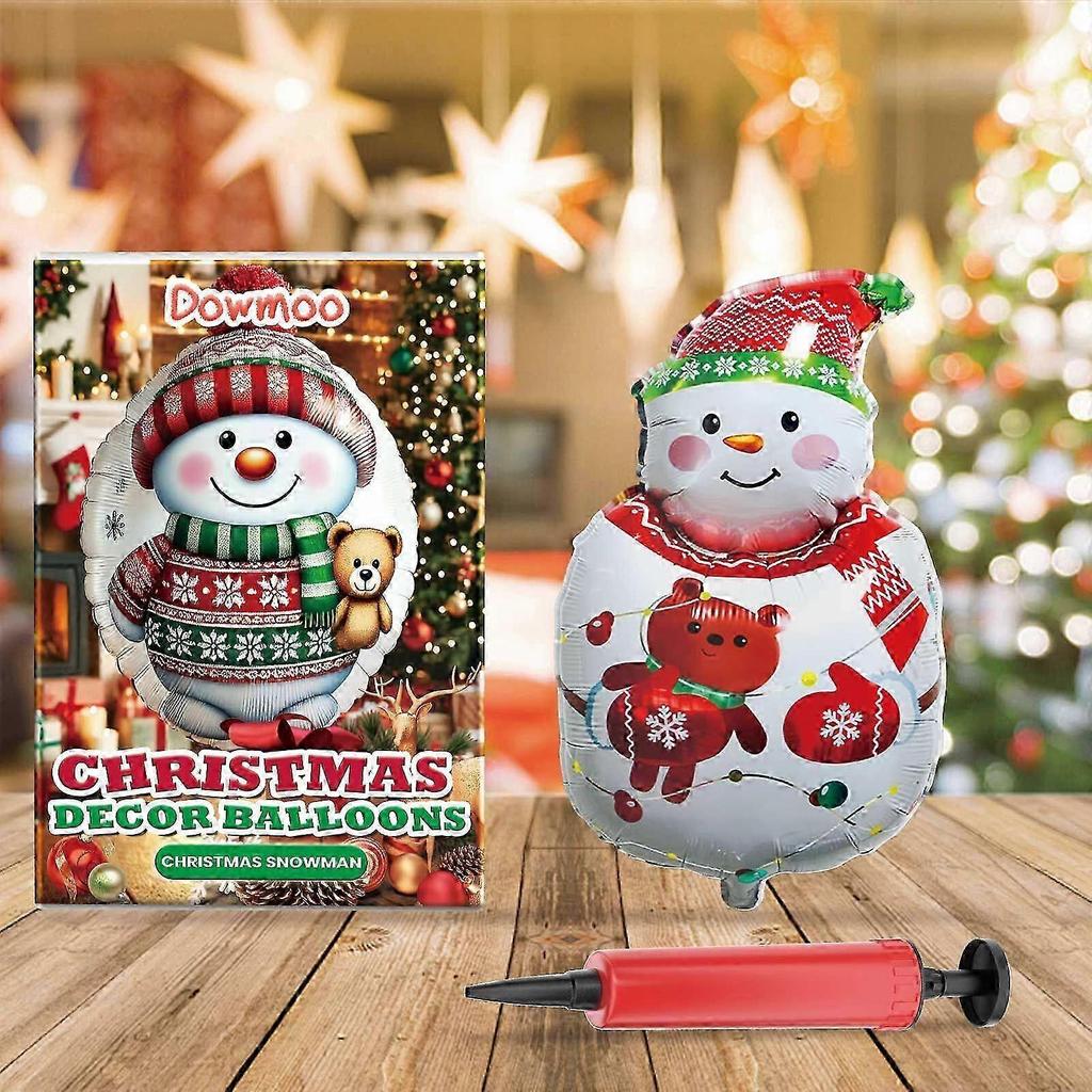 Durable Christmas Foil Balloons - Santa, Reindeer & Snowman Decor for Indoor & Outdoor Holiday Parties