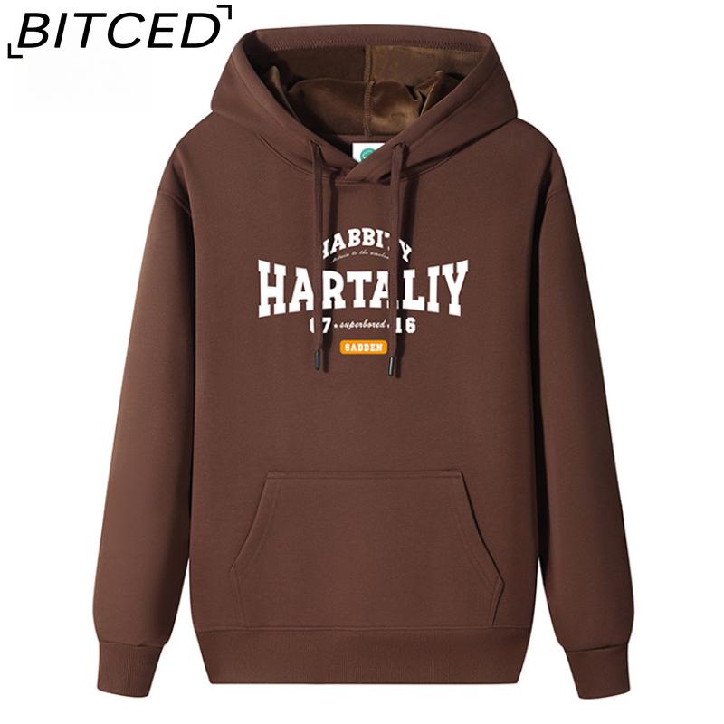 BITCED Cotton Long Sleeve Men's Loose Large Size Printed Sports Bottom Long Sleeve T-Shirt Top