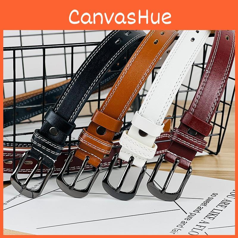 Pu Womens Leather Belt With Double Line And Hollow Design For Jeans Work And