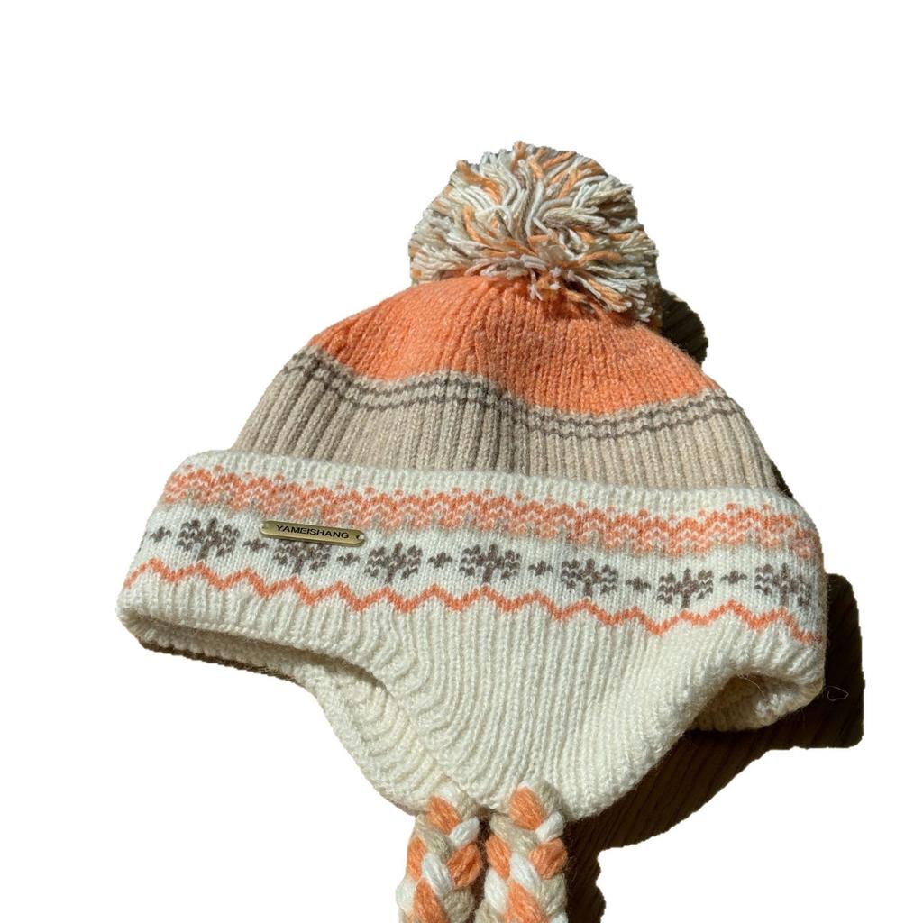 New Style Wool Ball Knitted Wool Hat for Women In Autumn and Winter Korean Style Thickened Cold Proof and Warm Ear Protecting Lei Feng Hat Small Face