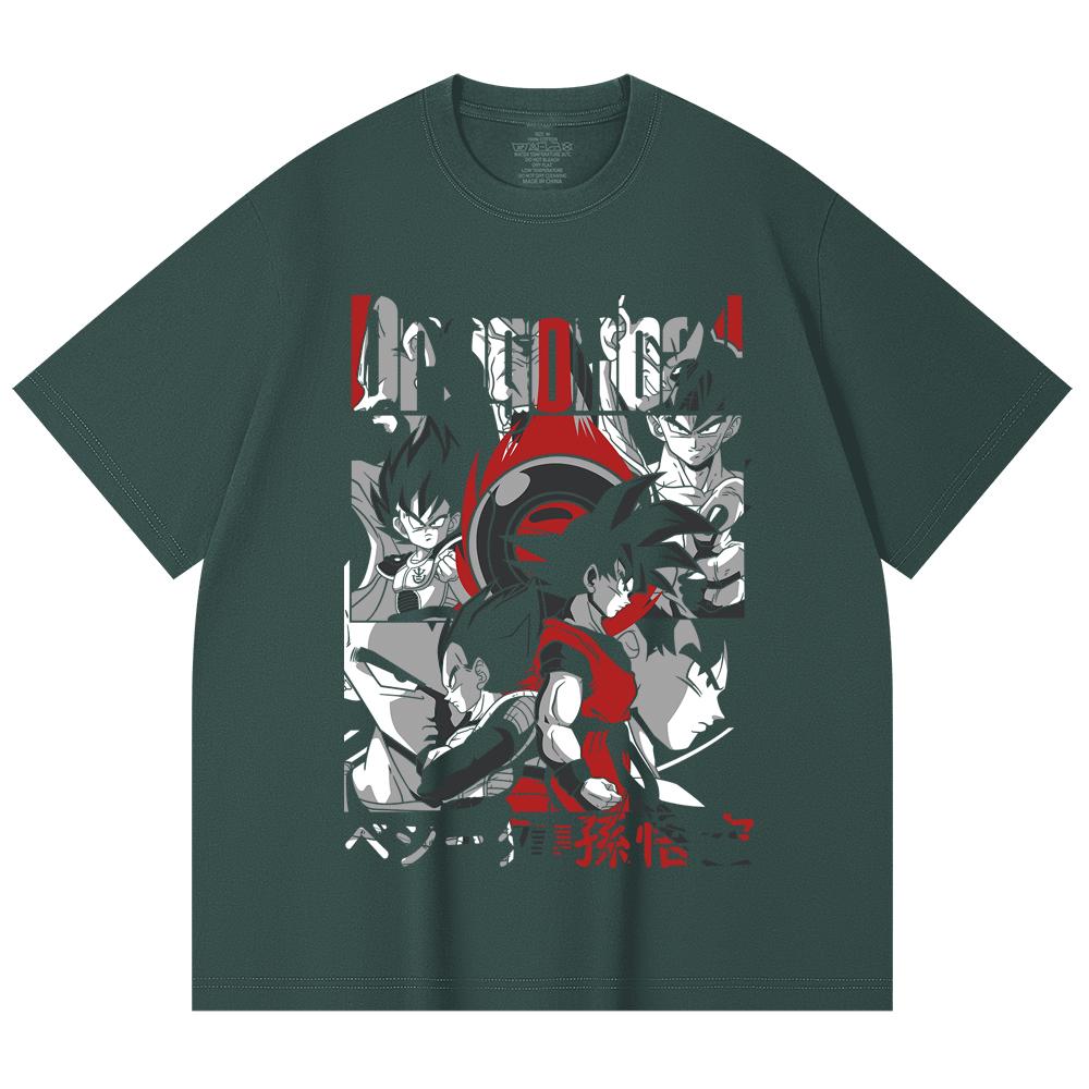 230 Gsm 100% Cotton Dragon Ball V36 Goku Vegeta Print Unisex Heavy Cotton T Shirt