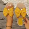 Women's Bow Decor Espadrille Slide Sandals Casual Open-Toe Summer Beach Shoes