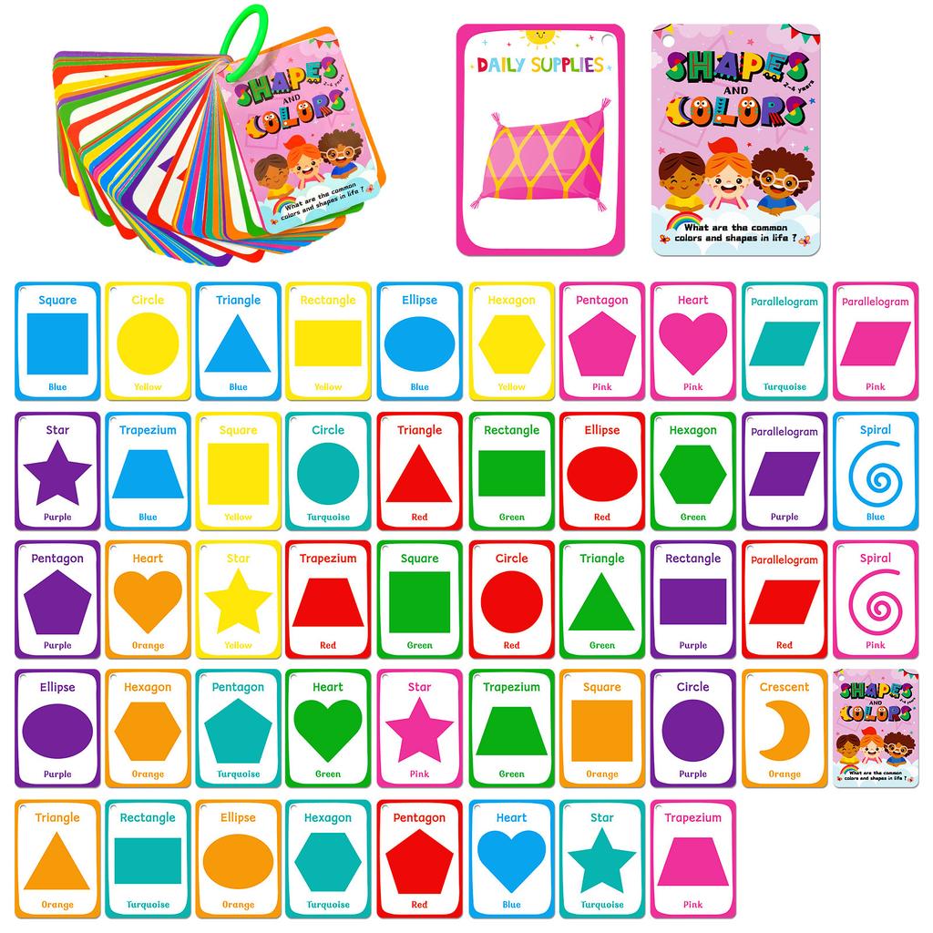 49 Colorful Color Cognitive Cards Baby Educational Parent-Child Interactive Education Cards