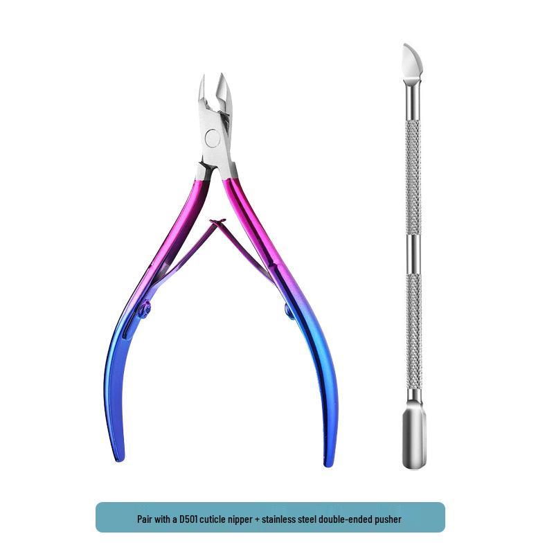 Stainless Steel Manicure Set: 3-Piece Dead Skin Scissors, Double-Headed Pusher, and Nail Clipper