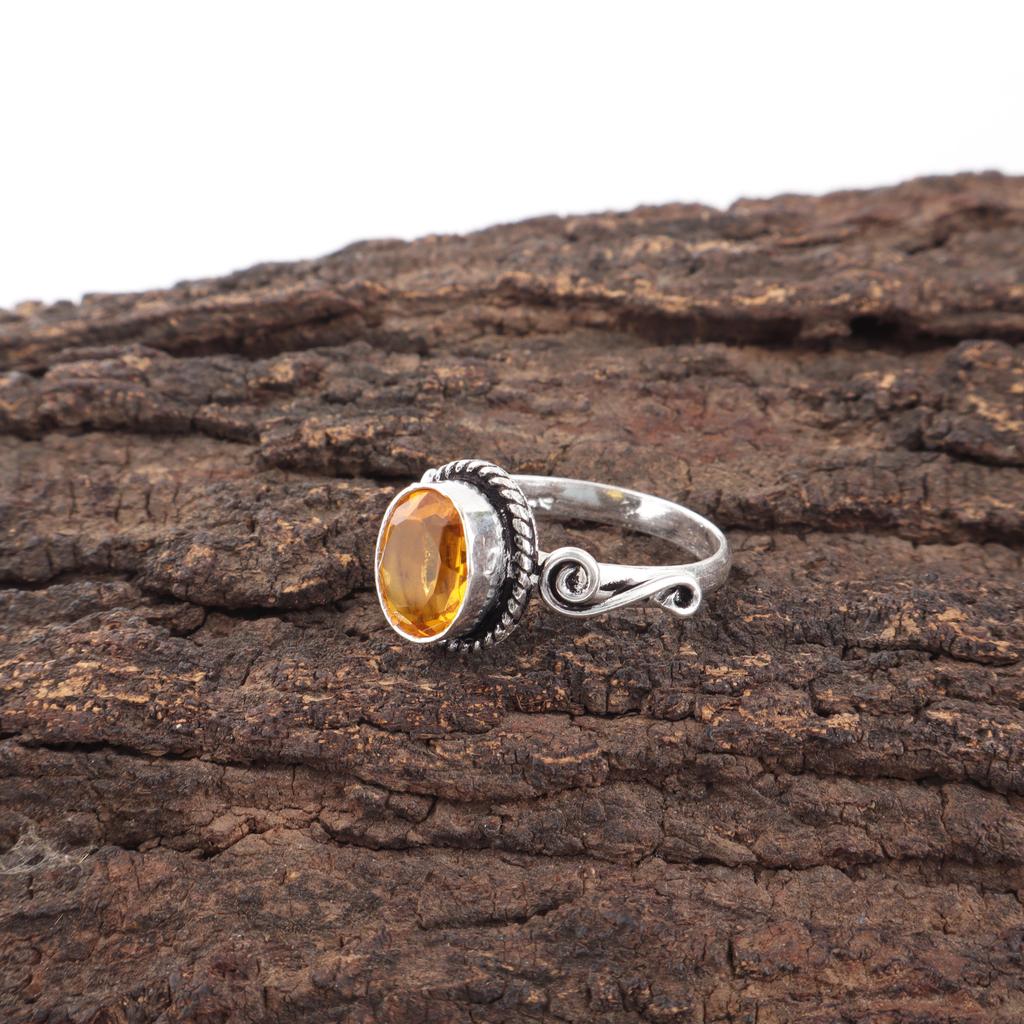Citrine Jewelry, 925 Solid Sterling Silver Ring, Handmade Gemstone Jewelry Ring For Memorial Day