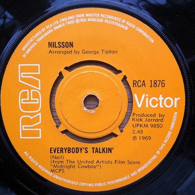 7inch Record HARRY NILSSON - Everybody's Talkin' RCA1876 RCA Victor 1969 UK Rock Used