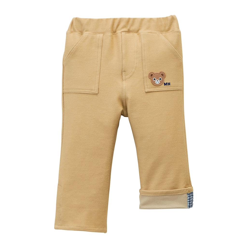 MIKI HOUSE Stretch Denim Pants, Solid Color, 80cm, Beige, for Boys and Girls, Size 10-3262-578