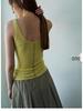 Spring Casual Tencel Linen Rib Knit Tank Top - Women’s Versatile Solid Color