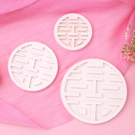 Double Happiness Word Cake Mold Chinese Style DIY Handmade Silicone Cake Mold Wedding Decor Baking Tools