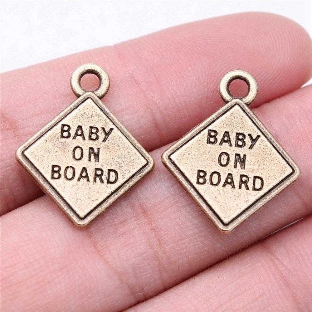 Charms Rectangle Tags Badges Friendship Pendants Minimalist Jewelry Components QC104