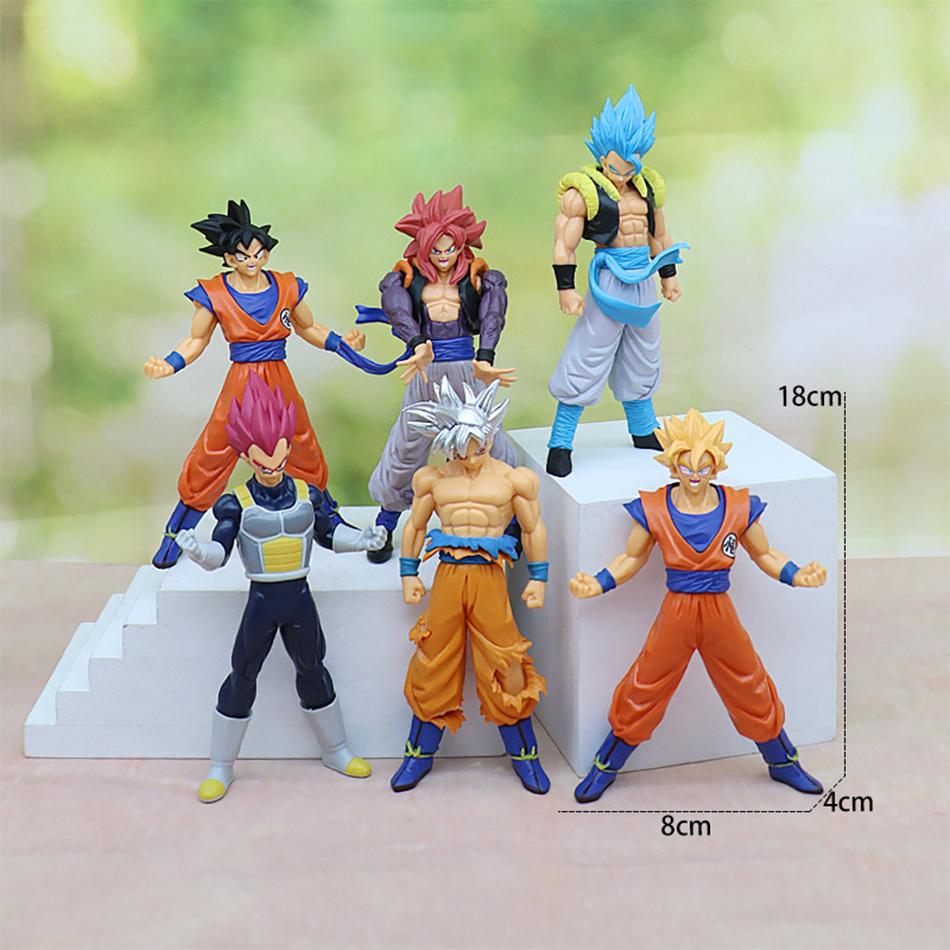 Anime 17-18CM Dragon Ball Z Super Saiyan Son Goku Broly Vegeta Anime Action Figure Model Gifts Collectible Figurines for Kids