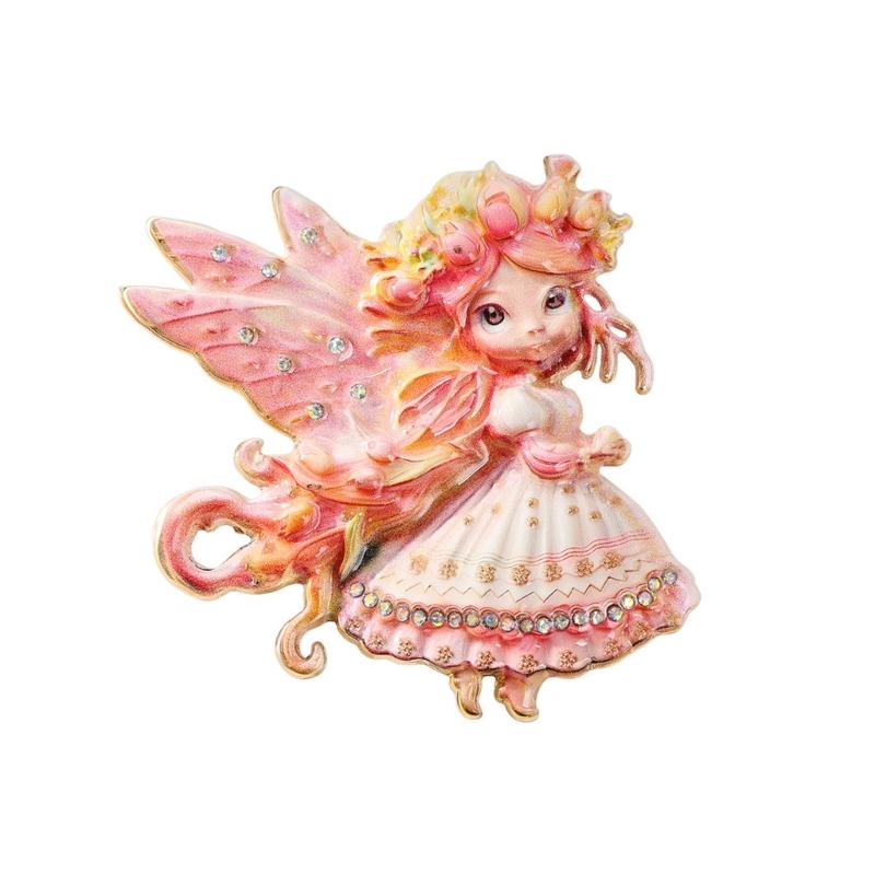 Flower Elf Brooch Zinc Alloy Lightweight Lapel Pin For Comfortable Wear Ideal Parties Weddings Daily Fashion Accessory