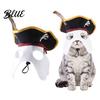 Soft Breathable Pet Headwear Halloween Pirate Hat Black Hood with Feather Funny Cat Cosplay Party Clothes Hat Face Mask for Dogs And Cats