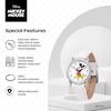 Disney Mickey Mouse Adult Classic Cardiff Jointed Hand Analog Quartz Leather Strap Watch White 2 - Silver Case/White