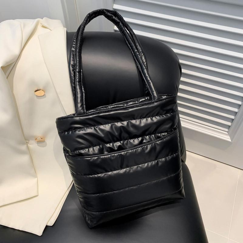 Trendy Street Style Cotton Tote Bag For Women Large Capacity Zippered Handbag