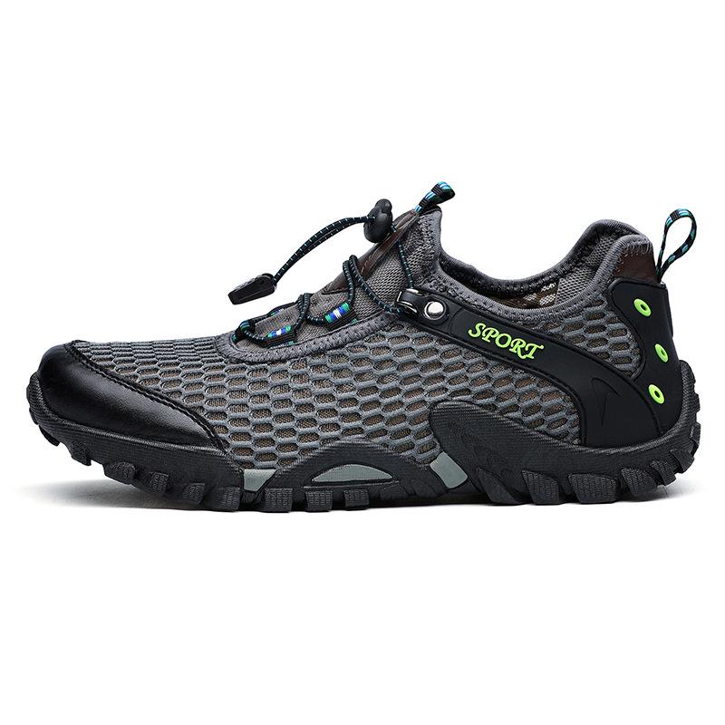 

New mesh breathable sports shoes outdoor hollow casual net shoes running travel shoes mountain climbing shoes 46 серый