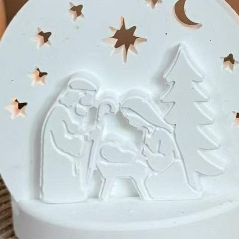 Religious Candle Silicone Mold Multipurpose Silicone Mould Easy Demolding For Candle Holder Soap Christmas Decoration