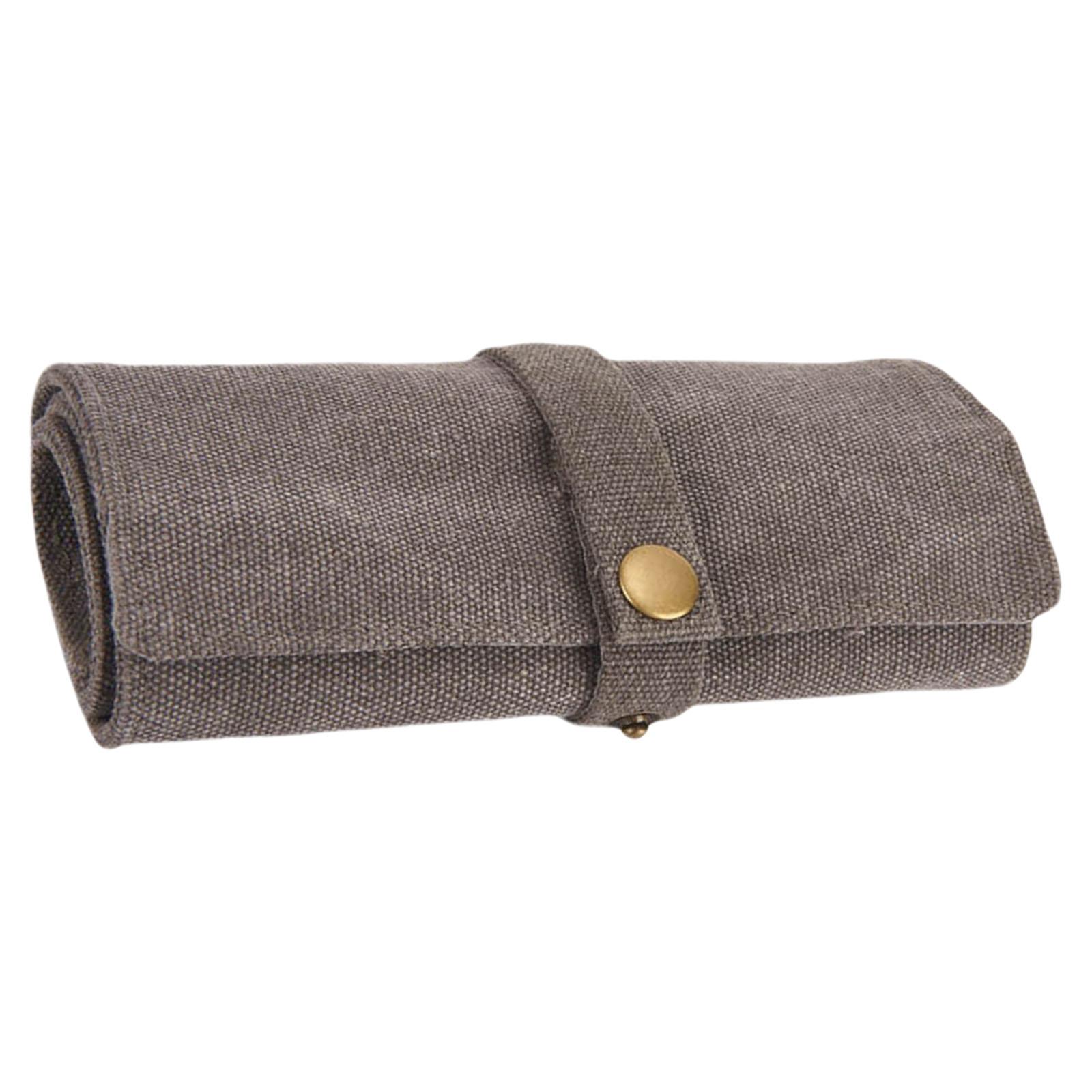 

Органайзеры для путешествий с 10 слотами для ремешков для смарт-часов Прочный хлопковый холщовый чехол для хранения Совместим с большинством часов для использования серый