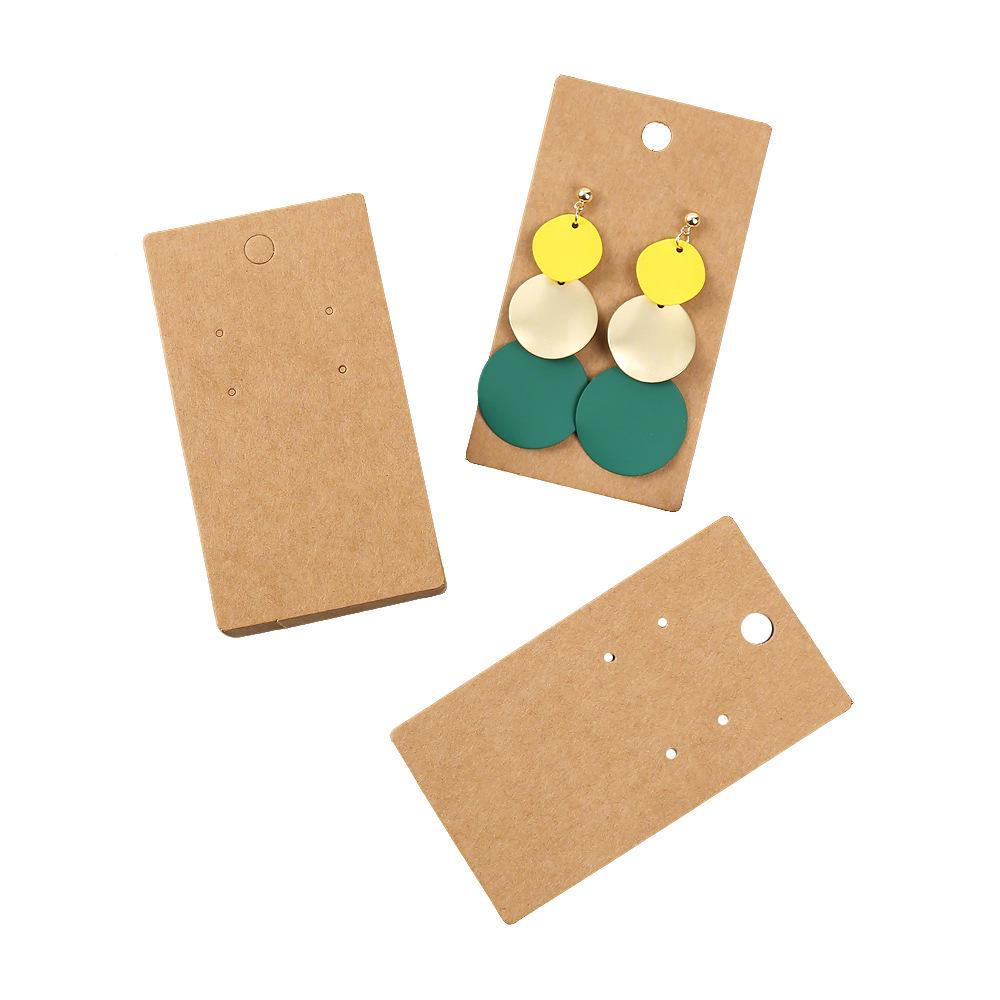 Kraft Paper Earring Card - 5x9cm Blank Display for Studs