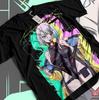 Vintage Cyberpunk Edgerunners Lucy Grafické Tričko Unisex Oversized Kulatý Výstřih Krátký Rukáv Cyberpunk Anime Ležérní Streetwear Top pro Muže Ženy