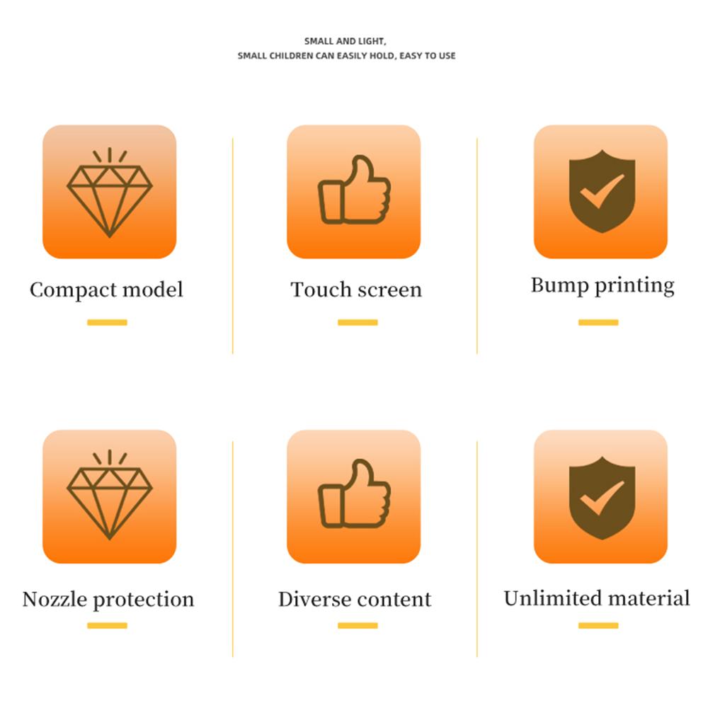 

Bisofice Мини Ручной Принтер Портативный Струйный Принтер 600DPI Высокое Разрешение Струйный Кодовый Принтер с 2,4-дюймовым Светодиодным Экраном оранжевый