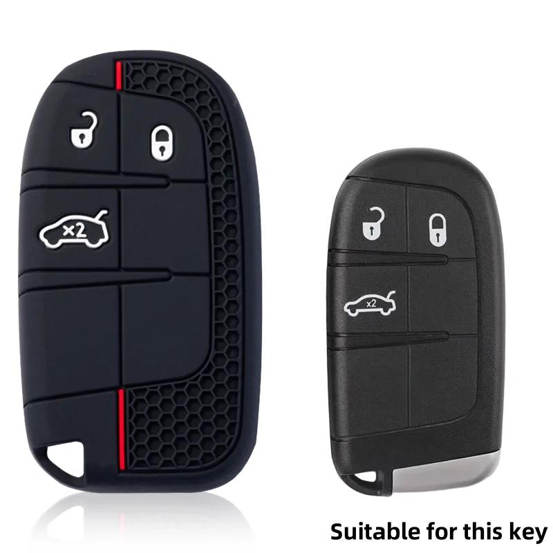 

Silicone Key Fob Case Holder Cover For Jeep Cherokee Compass Commander Renegade Chrysler 300C Dodge Challenger Journey Charger