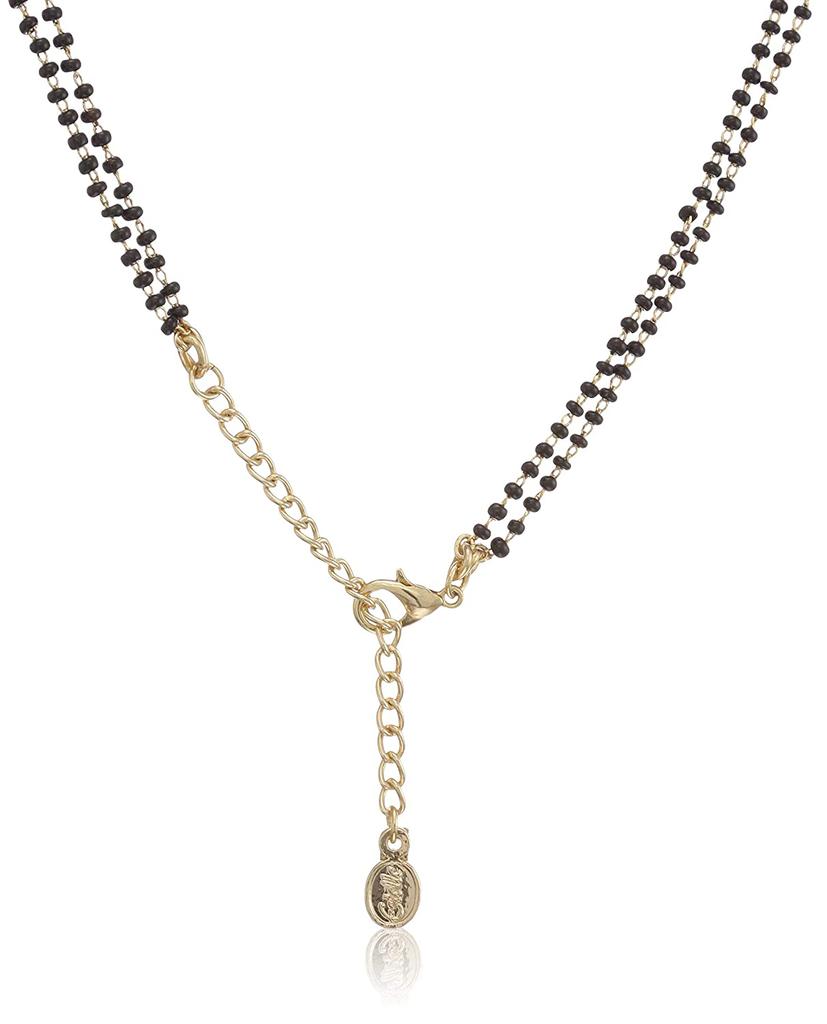 Estele Necklaces 24k Gold Plated Linked Branches Double Line Mangalsutra