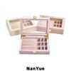 Rectangle Luxury Velvet Jewelry Box Clear Acrylic Top Multi Compartment Ring Earrings Necklace Jewelry Organizer Box Custom Logo