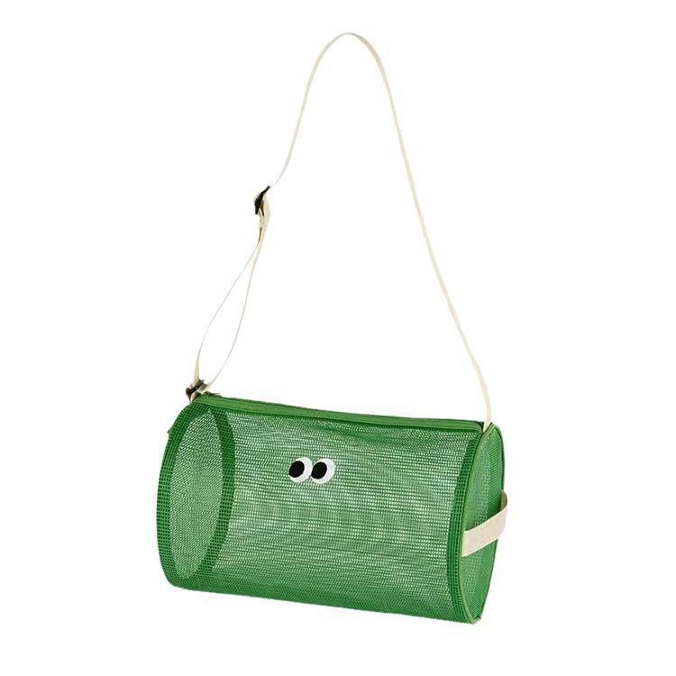 Borsa da toilette a tracolla cilindrica in rete - Viaggio, Spiaggia, Portaoggetti per il nuoto