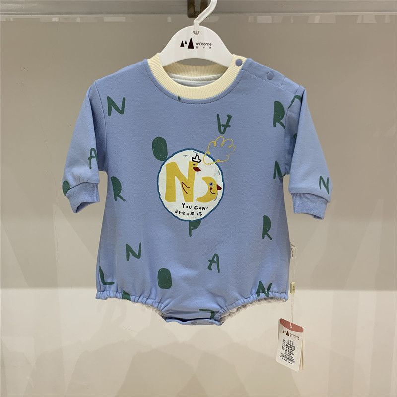 

Clearance Sale Ankami Baby Pp Pants One-Piece Romper Spring and Autumn Long-Sleeve Bodysuit Baby Triangle Romper Double-Layer Fabric Light Blue 73