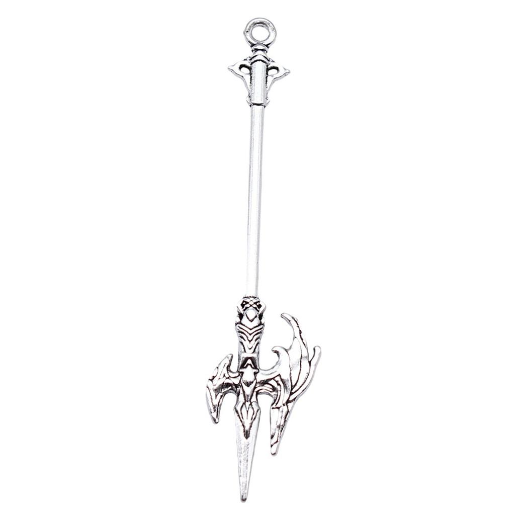 Anime Charms Multi Color Medieval Sword Pendants For Fantasy Warrior Themed Jewelry